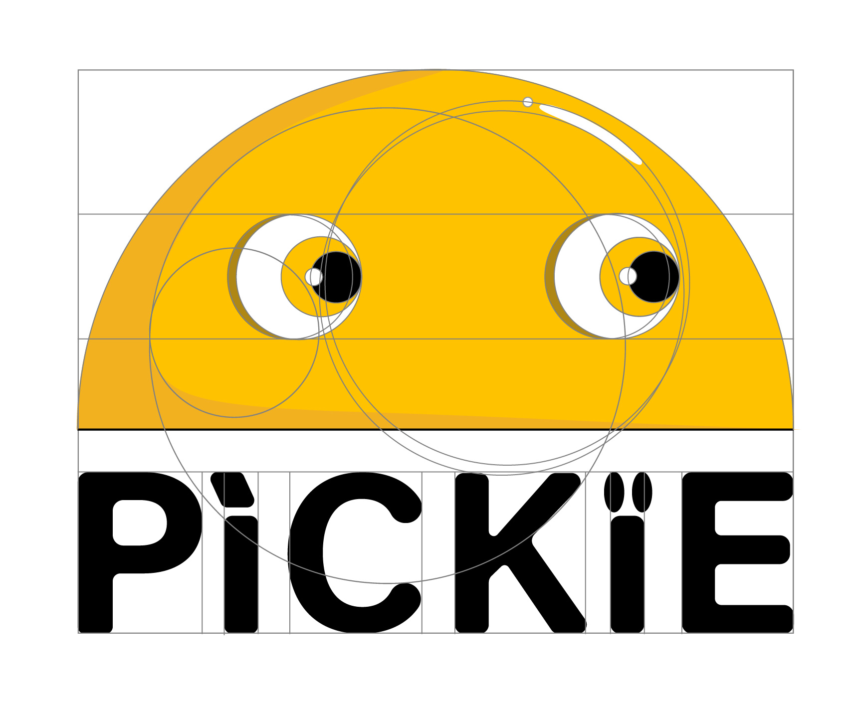 Pickie logo construction grid
